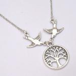 Silver Tree Bird Necklace