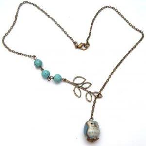 Fancy Antiqued Brass Leaf Turquoise..