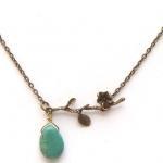 Antiqued Brass Branch Turquoise Nec..